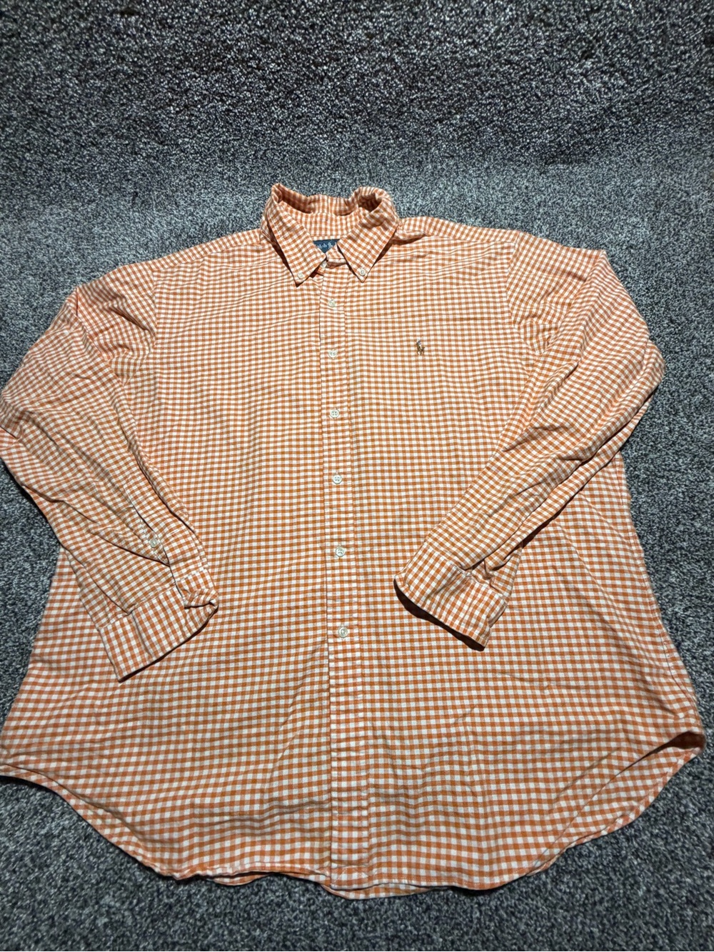 Ralph Lauren Orange Gingham Button-Down Shirt